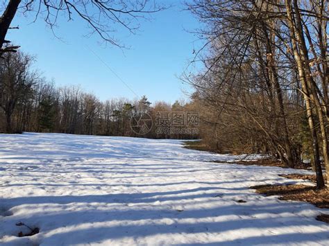 冬天村里最后一场雪的美丽蓝色背景高清图片下载-正版图片505926202-摄图网