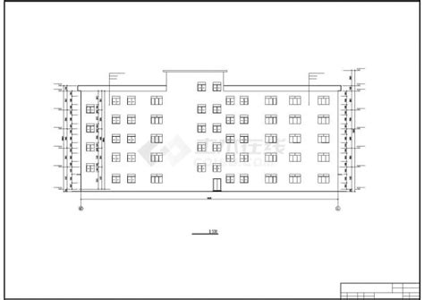 达州市某市政单位3300平米4+1层框架办公楼平立面设计CAD图纸_办公建筑_土木在线