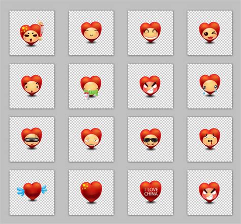 创意爱心表情PNG图标 - 爱图网设计图片素材下载