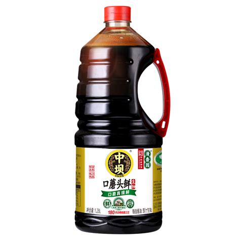 【中坝】口蘑头鲜零添加酱油180天1.28L特级头道油酿造薄盐生抽