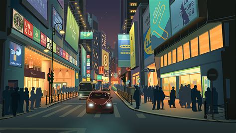 街道夜景|插画|游戏原画|豈風 - 原创作品 - 站酷 (ZCOOL)
