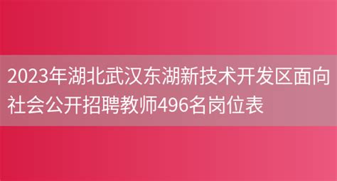 2023年湖北武汉东湖新技术开发区面向社会公开招聘教师496名岗位表_好学通