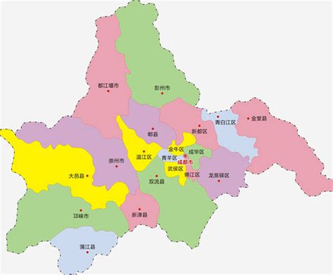 成都市行政区划图图片