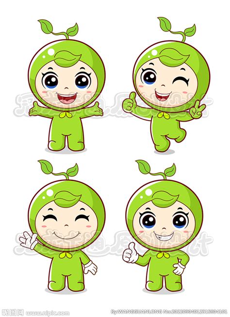 卡通绿色种子精灵纯净版设计图__动漫人物_动漫动画_设计图库_昵图网nipic.com