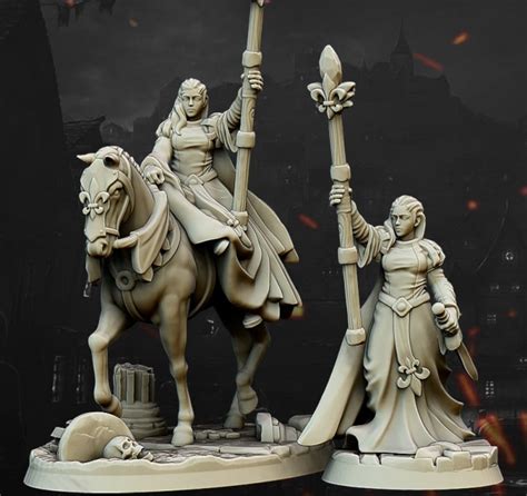 手持权杖的骑士少女3D打印模型_手持权杖的骑士少女3D打印模型stl下载_人物3D打印模型-Enjoying3D打印模型网
