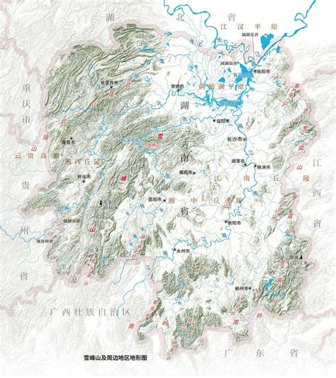 湖南省地形图图片