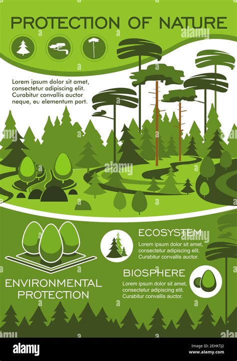 Green nature and environment protection poster for ecology and natural ...