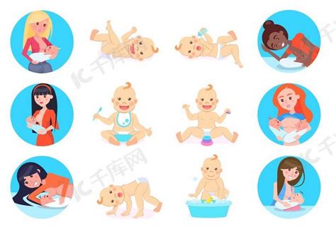 妇女以各种姿势给刚出生的婴儿喂奶。背景图片免费下载_海报banner/高清大图_千库网(图片编号6219392)