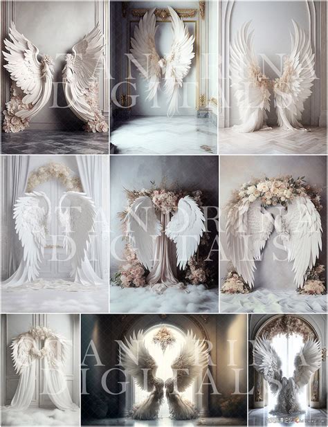 天使之翼,梦幻天使翅膀,孕妇少女写真影楼室内棚拍背景23P-影楼素材-飞天资源论坛