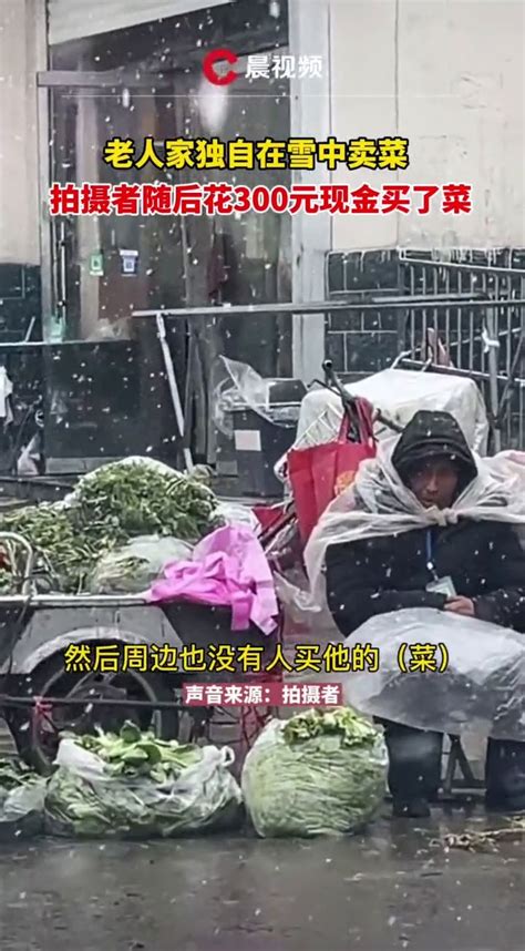 老人在雪中卖菜，拍摄者买了300元_凤凰网视频_凤凰网