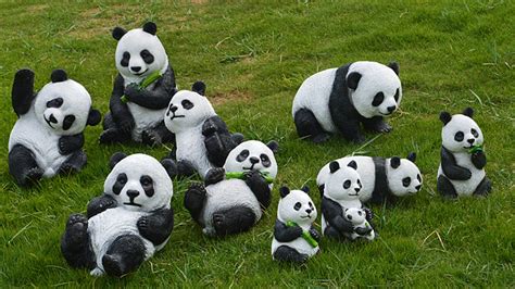 仿真熊猫摆件园林景观雕塑花园庭院装饰品熊猫模型动物摆件工艺品-阿里巴巴