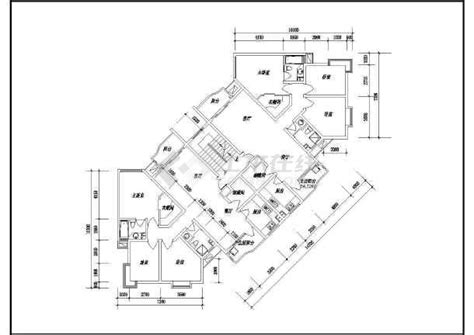 某一梯三拐角户型平面图（适合多层、小高层）_房屋设计图_土木在线