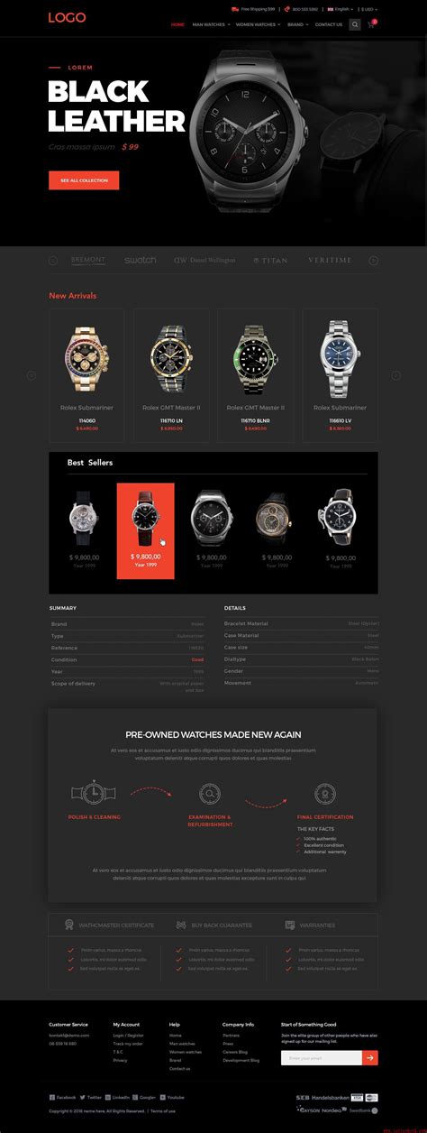 高端网站设计优秀案例欣赏——手表网站设计 - 蓝蓝设计_UI设计公司