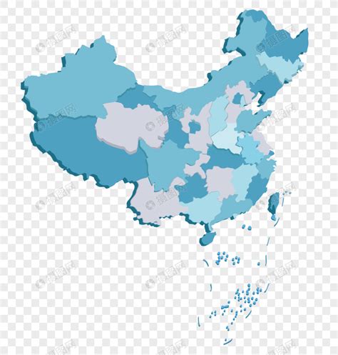 带省份的中国地图 - 素材公社 tooopen.com