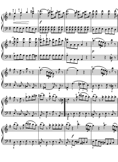 莫扎特的旋律 约翰 汤普森 成人钢琴教程 第一册 钢琴谱 简谱