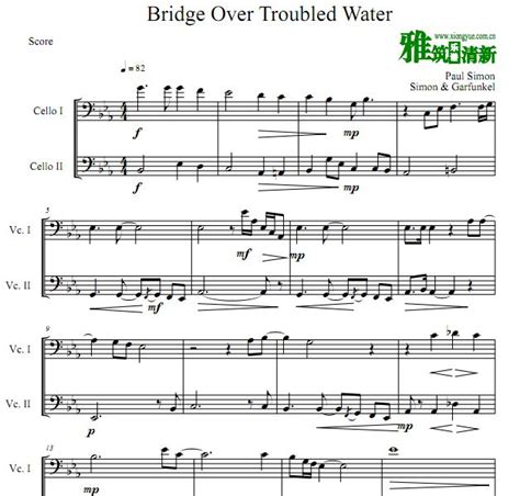 忧郁河上的桥 Bridge Over Troubled Water大提琴二重奏谱 - 找教案个人博客