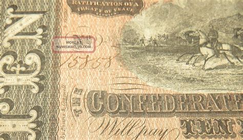 1864 Confederate State Of Richmond Ten Dollar $10 Treasury Note 15858