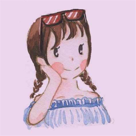 两手托腮甜美女生头像