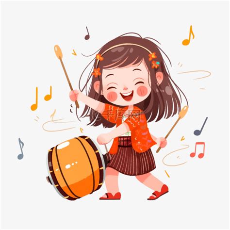 女生温柔打鼓头像动漫
