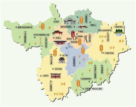 四川省广元市旅游地图高清版_四川地图_初高中地理网