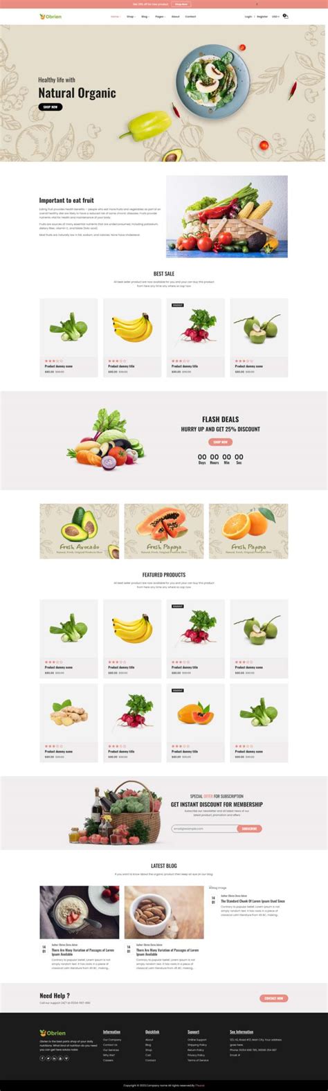 网站制作设计，高端食品网页模板-17素材网