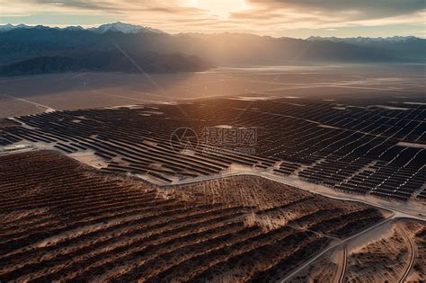广阔沙漠太阳能农场插画图片下载-正版图片600124503-摄图网
