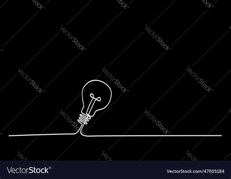 Bulb idea - single line 01b Royalty Free Vector Image