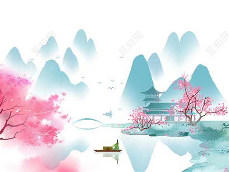 古风春天山水画头像女生