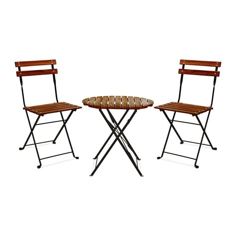 Set doua scaune + masa, Frankystar, Lemn, 60 x 60 x 71 cm, 42 x 40 x 81 cm, Maro - eMAG.ro