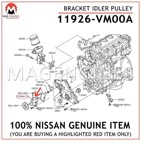 11926-VM00A NISSAN GENUINE BRACKET IDLER PULLEY YD25 Di/DTi 11926VM00A ...