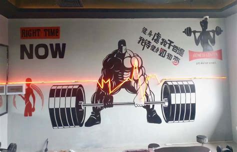 健身房墙绘壁画,健身房壁画,健身房手绘壁画_大山谷图库