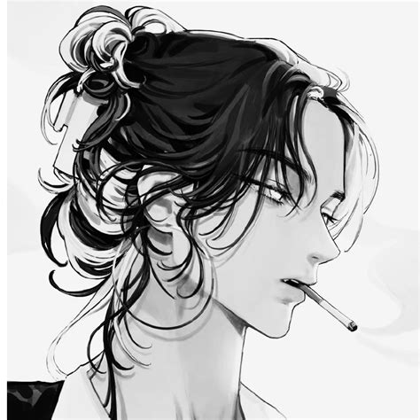 动漫女生头像温柔黑白