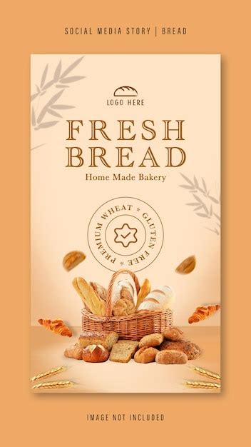 Banner de promoção de padaria de pão design de modelo de mídia social ...