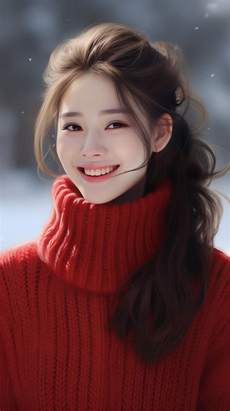 雪天甜美女生头像