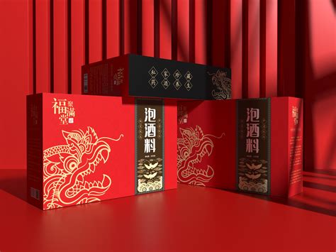 新年礼盒、泡酒料、酒中国风包装盒、高端喜庆节日礼盒_sy736353019-站酷ZCOOL