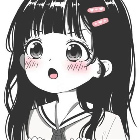 温柔动漫黑白女生头像