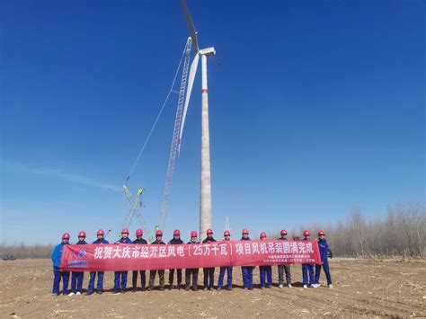 贵州工程公司 基层动态 大庆25万千瓦风电项目风机吊装圆满完成