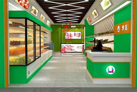 郑州生鲜超市装修设计案例效果图-案例中心