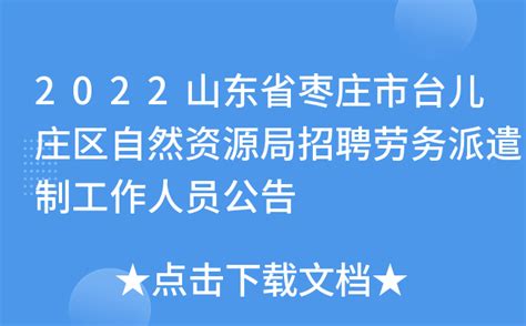 2022山东省枣庄市台儿庄区自然资源局招聘劳务派遣制工作人员公告
