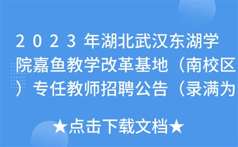 2023年湖北武汉东湖学院嘉鱼教学改革基地（南校区）专任教师招聘公告（录满为止）