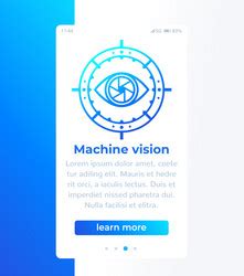 Machine vision banner with a linear icon Vector Image