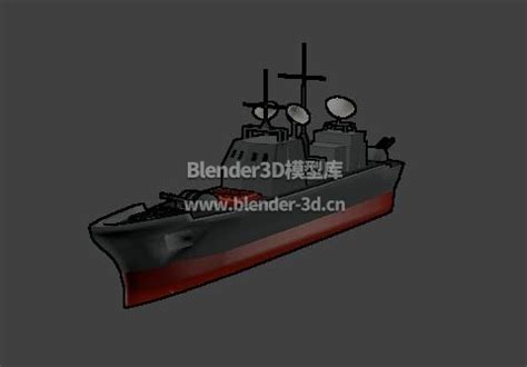 blender lowpoly神盾巡洋舰3d模型素材资源免费下载-Blender3D模型库