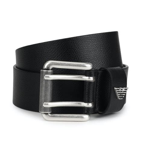 Buy Emporio Armani Men Black Double-Pin Buckle Belt Online - 734332 | The Collective