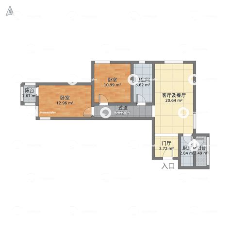 北京市昌平区 天通苑北2室1厅1卫 99m²-v2户型图 - 小区户型图 -躺平设计家
