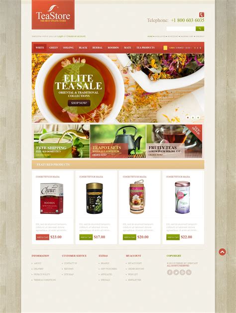 Demo for Responsive Coffee Store OpenCart Template #46726