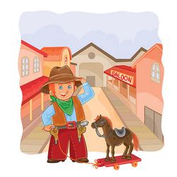 Kids boardgame with cowboy vitamin characters Vector Image