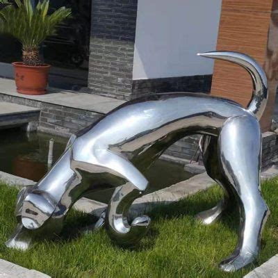 户外狗雕塑 城市景观装饰不锈钢十二生肖 狗年雕塑摆件 FDSS-424-阿里巴巴