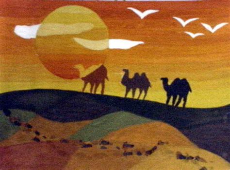 沙漠与骆驼/少儿绘画作品/儿童画/网络美术馆_中国少儿美术教育网
