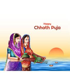Happy chhath puja festival holiday card background