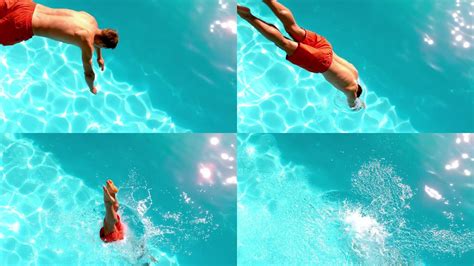 健身男子在游泳池里慢动作跳水_1920X1080_高清视频素材下载(编号:8425066)_实拍视频_光厂(VJ师网) www.vjshi.com